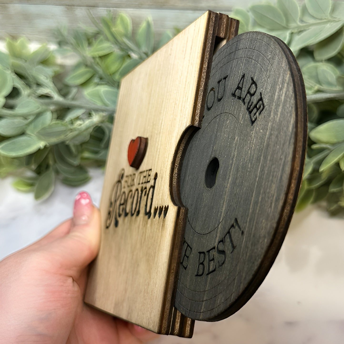 For the Record I Love You Wood Card Valentine's Day Card - Glowforge