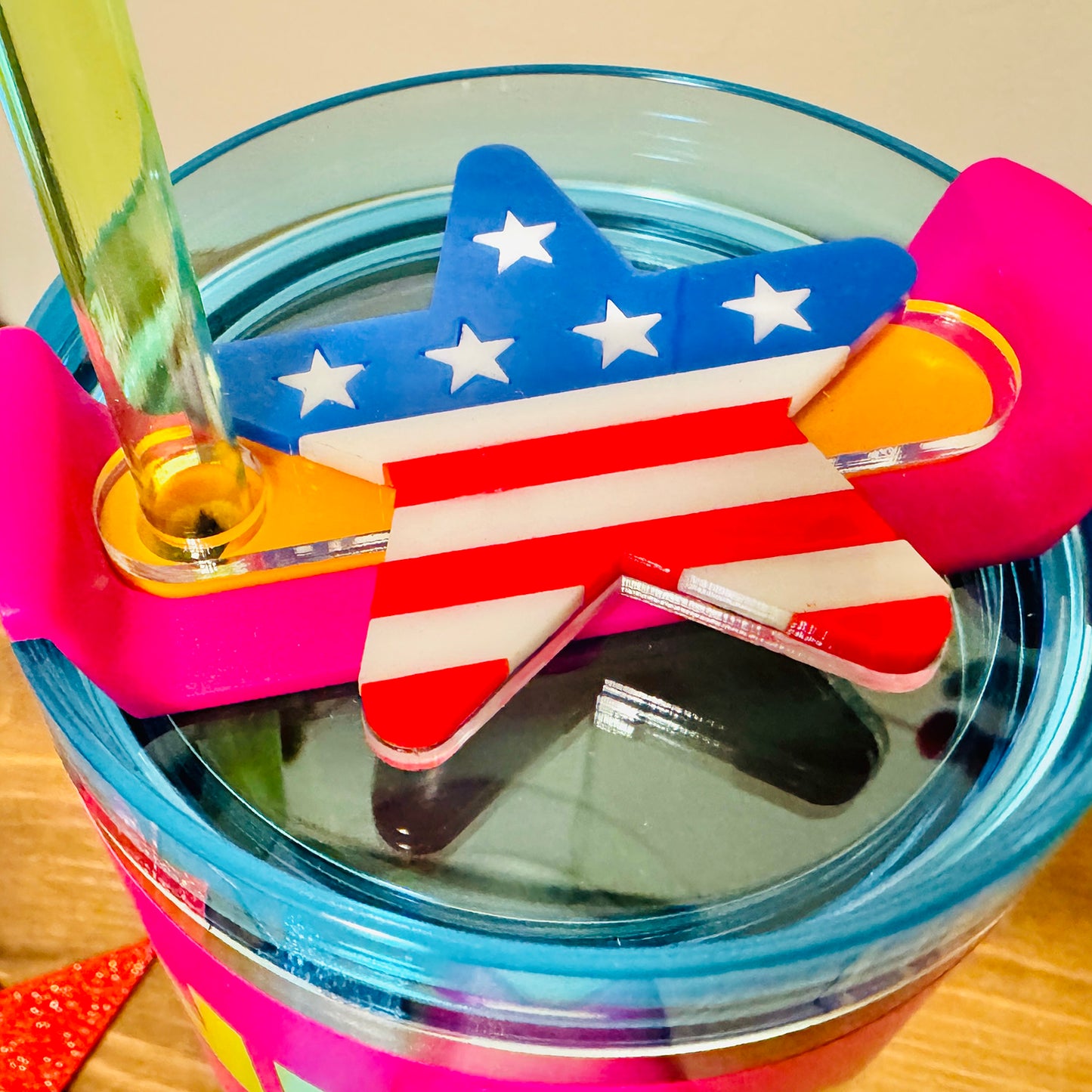 Fourth of July Star Lid Topper compatible with 40oz Stanley Tumbler