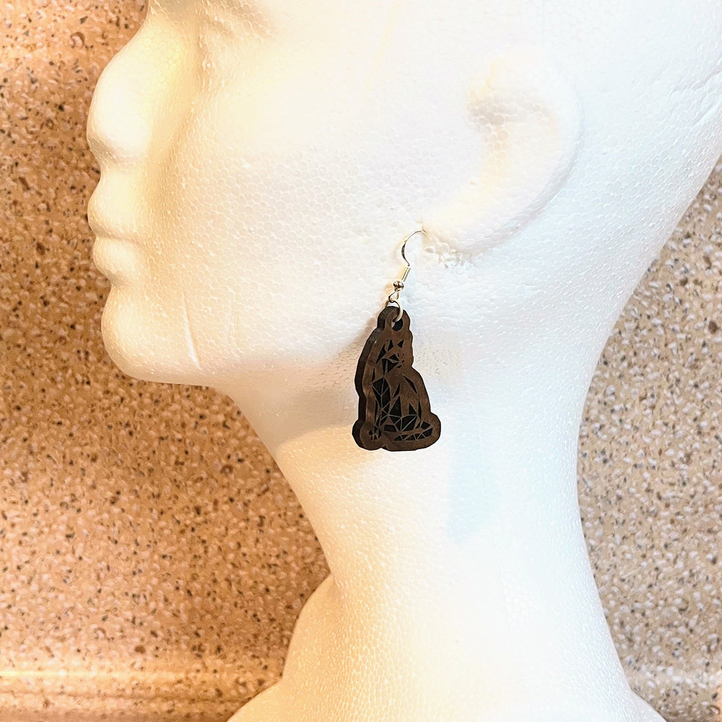 Geometric Abyssinian Cat Earrings - Glowforge