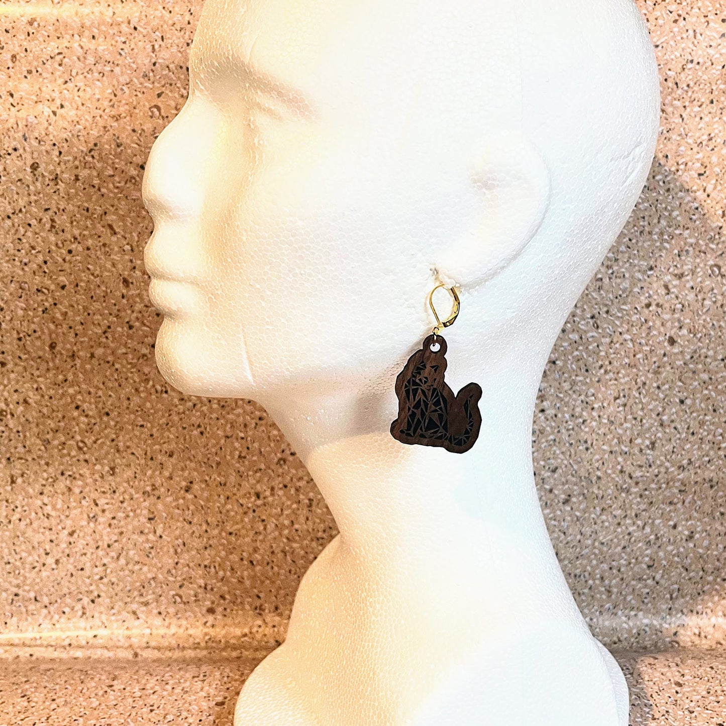 Geometric Bengal Cat Earrings