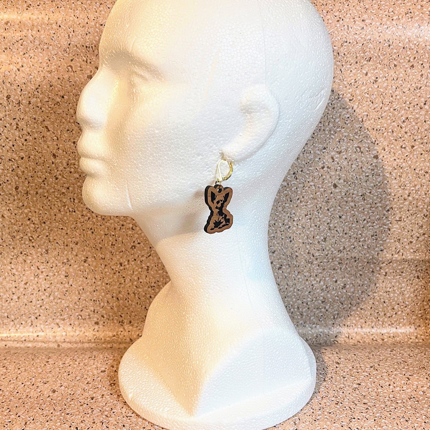 Geometric Chihuahua Earrings - Glowforge