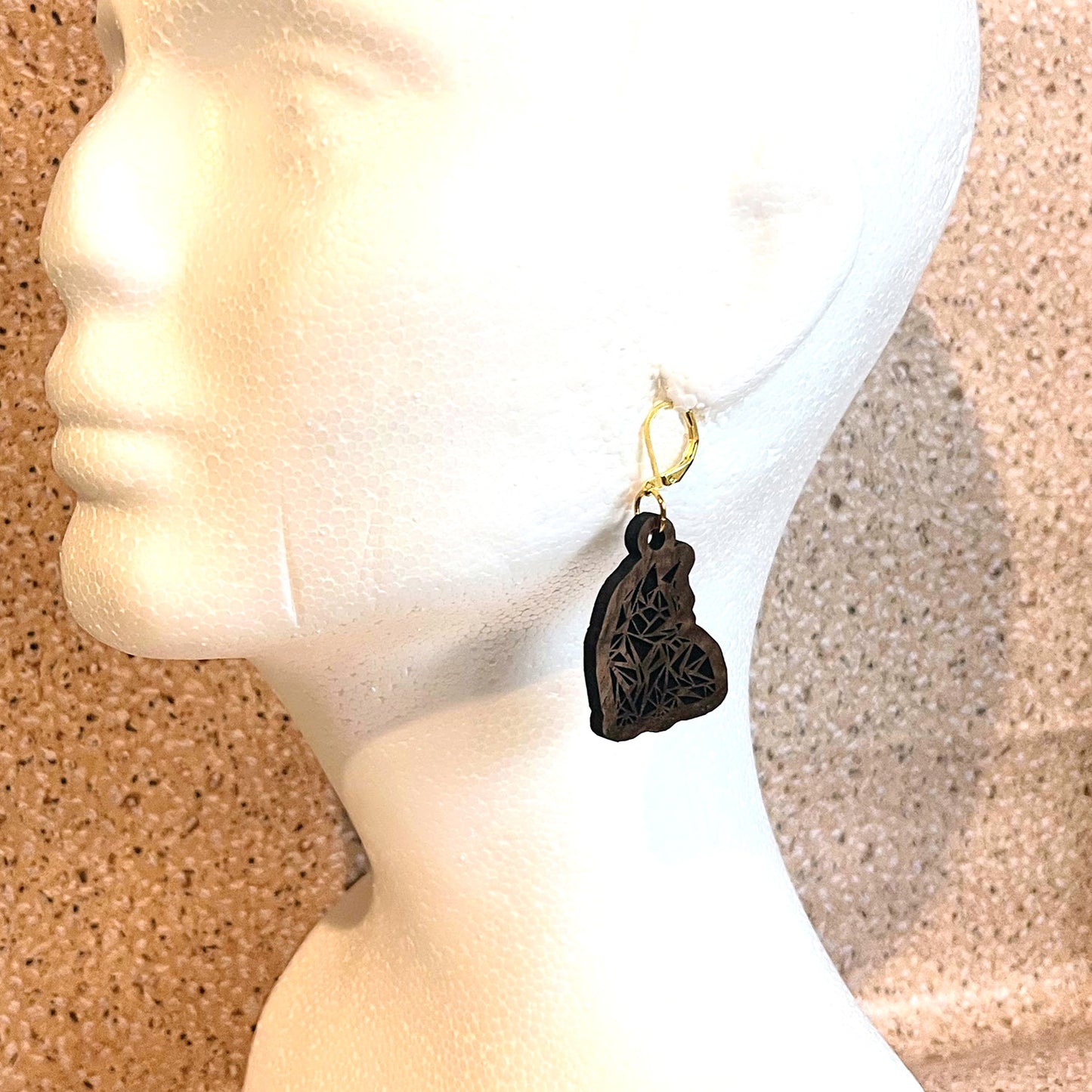 Geometric Maine Coon Earrings - Glowforge