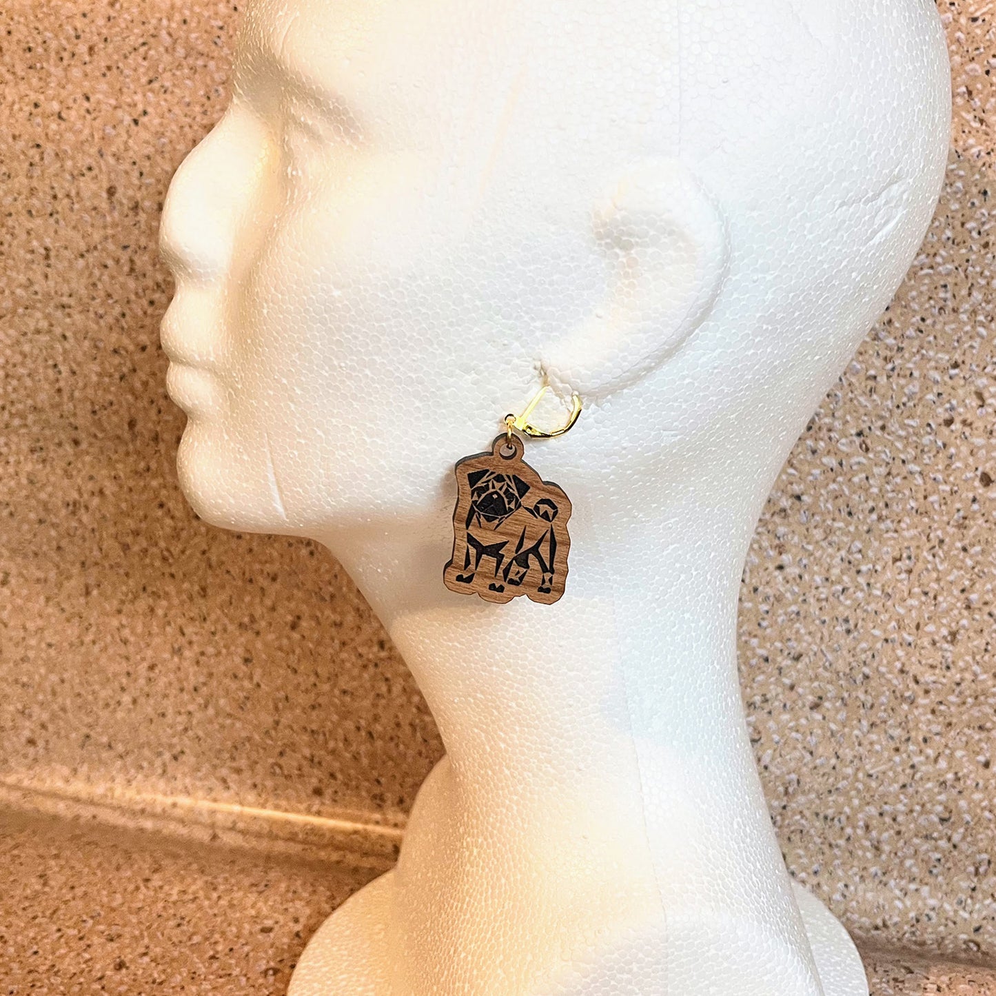 Geometric Pug Earrings - Glowforge