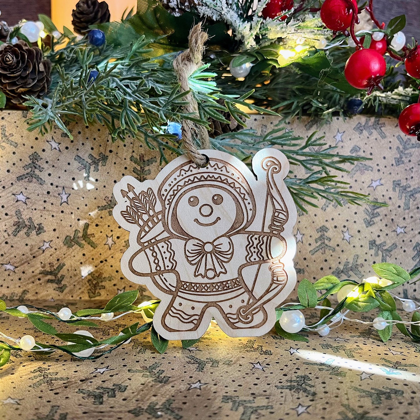 Gingerbread Adventurer Ornament - Archer - Glowforge