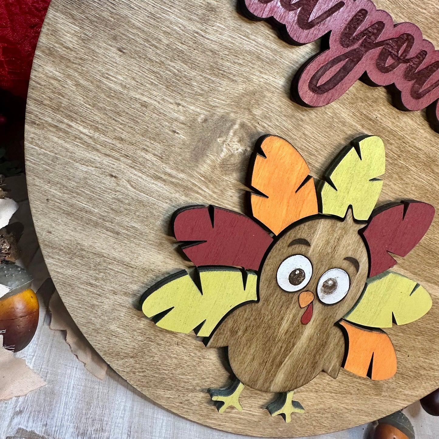 Gobble Til You Wobble Thanksgiving Door Sign - Glowforge