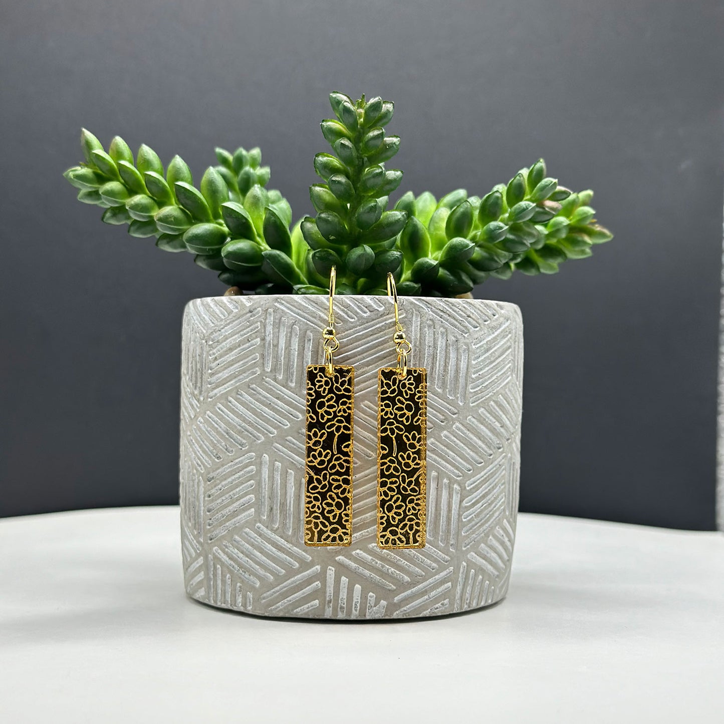 Golden Bloom Bar Earrings