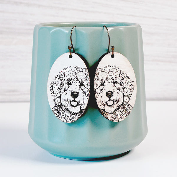 Golden Doodle Dog Dangle Earrings – Glowforge Shop