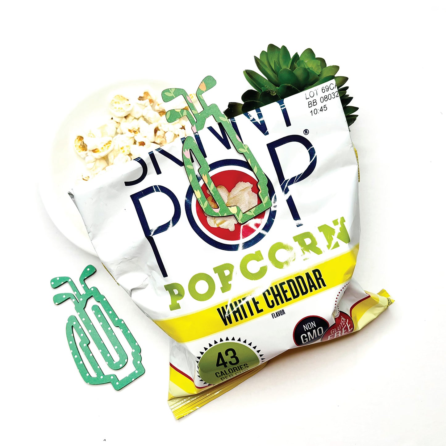 Golf Bag Shaped Bookmark with Card Backers - Paperclip - Snack Bag Closure