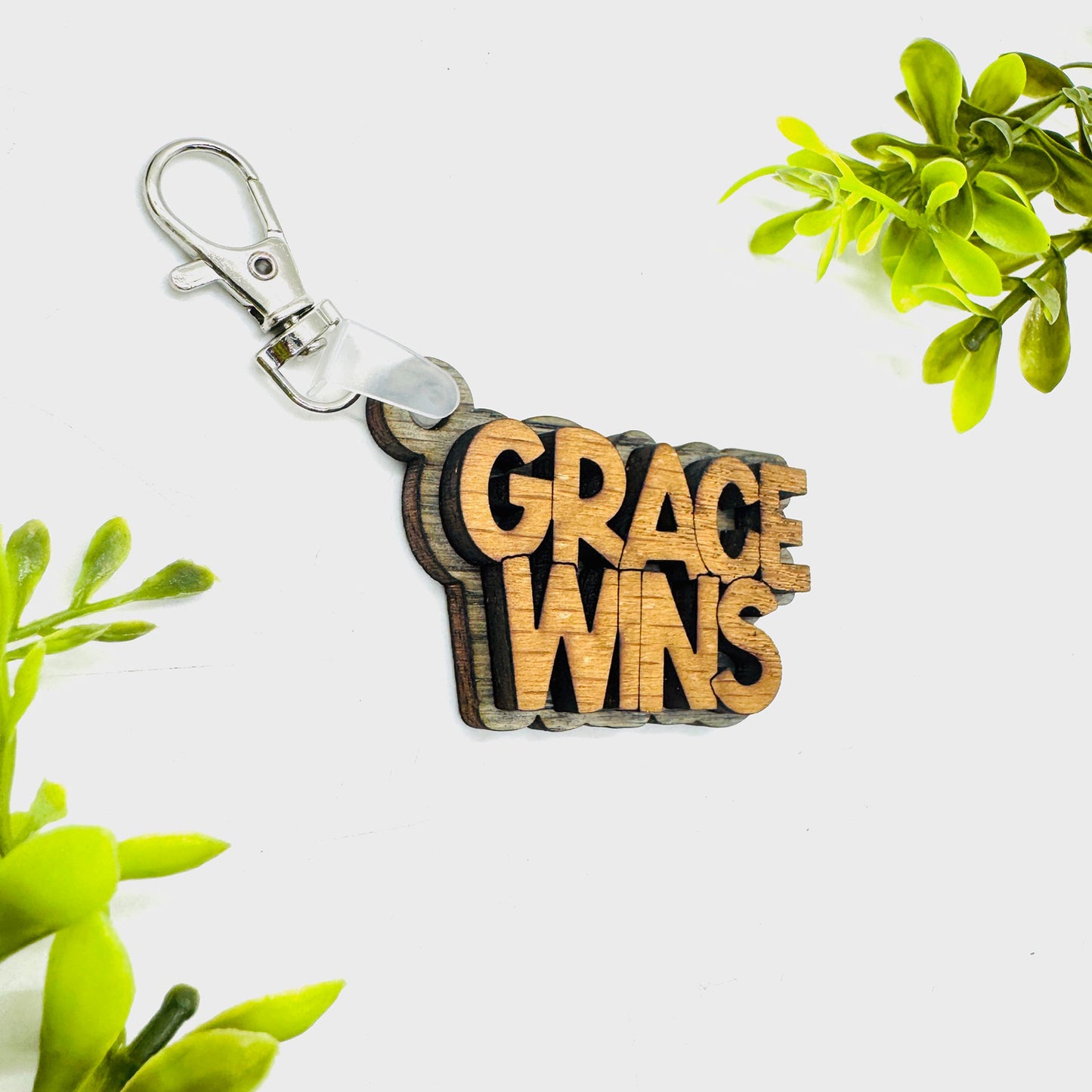 Grace Wins 2-Layered Keychain Car Charm Ornament Bag Tag - Glowforge