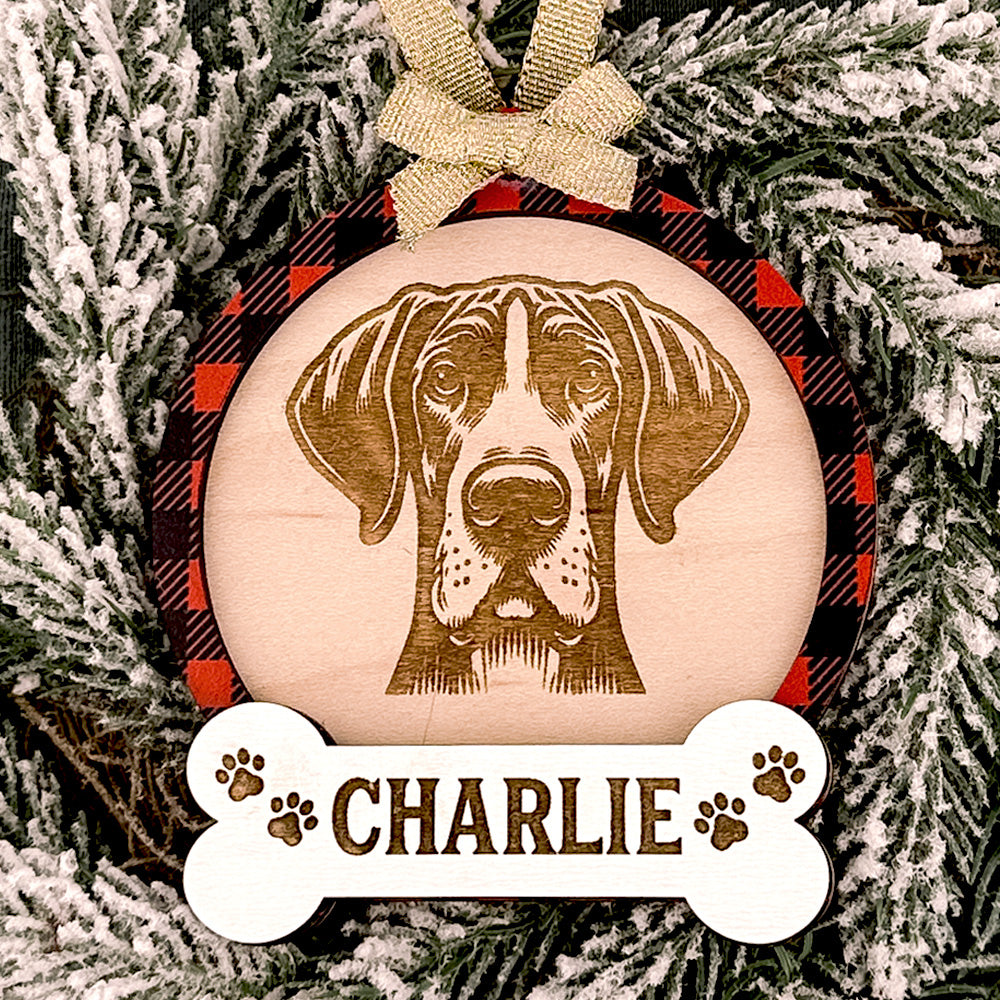 Great Dane Dog Customizable Christmas Ornament - Glowforge