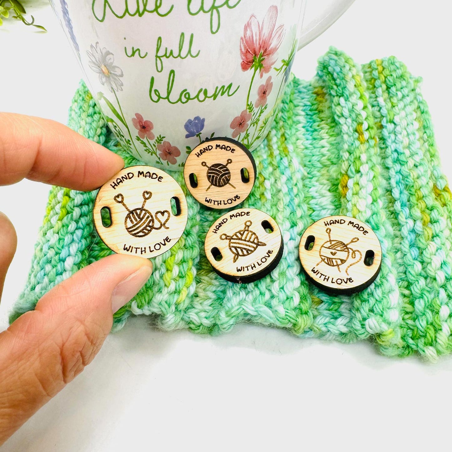 Handmade Crochet Knitting Tags Made with Love (Set of 4) - Glowforge