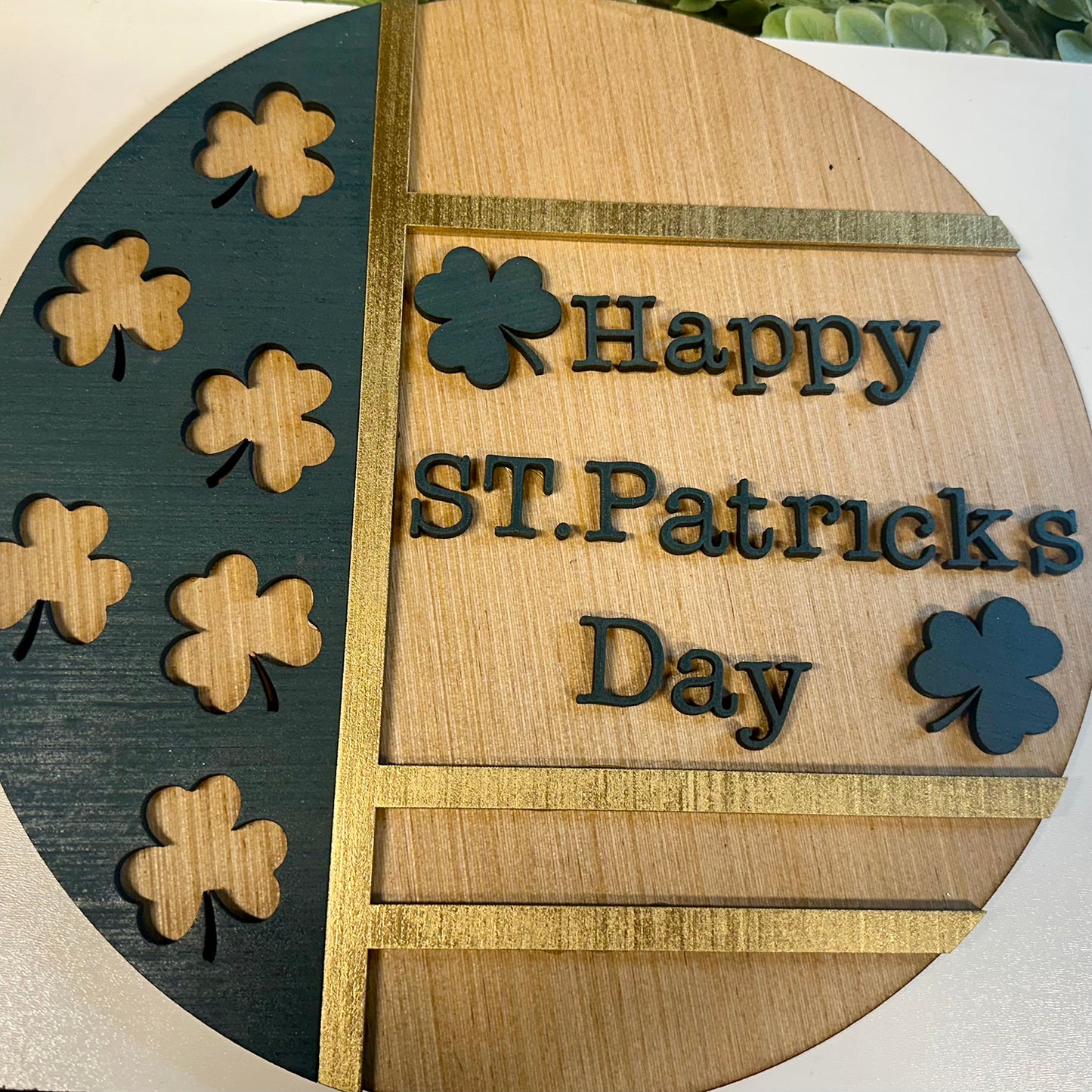 Happy St. Patrick’s Day Shamrock Door Sign - Glowforge