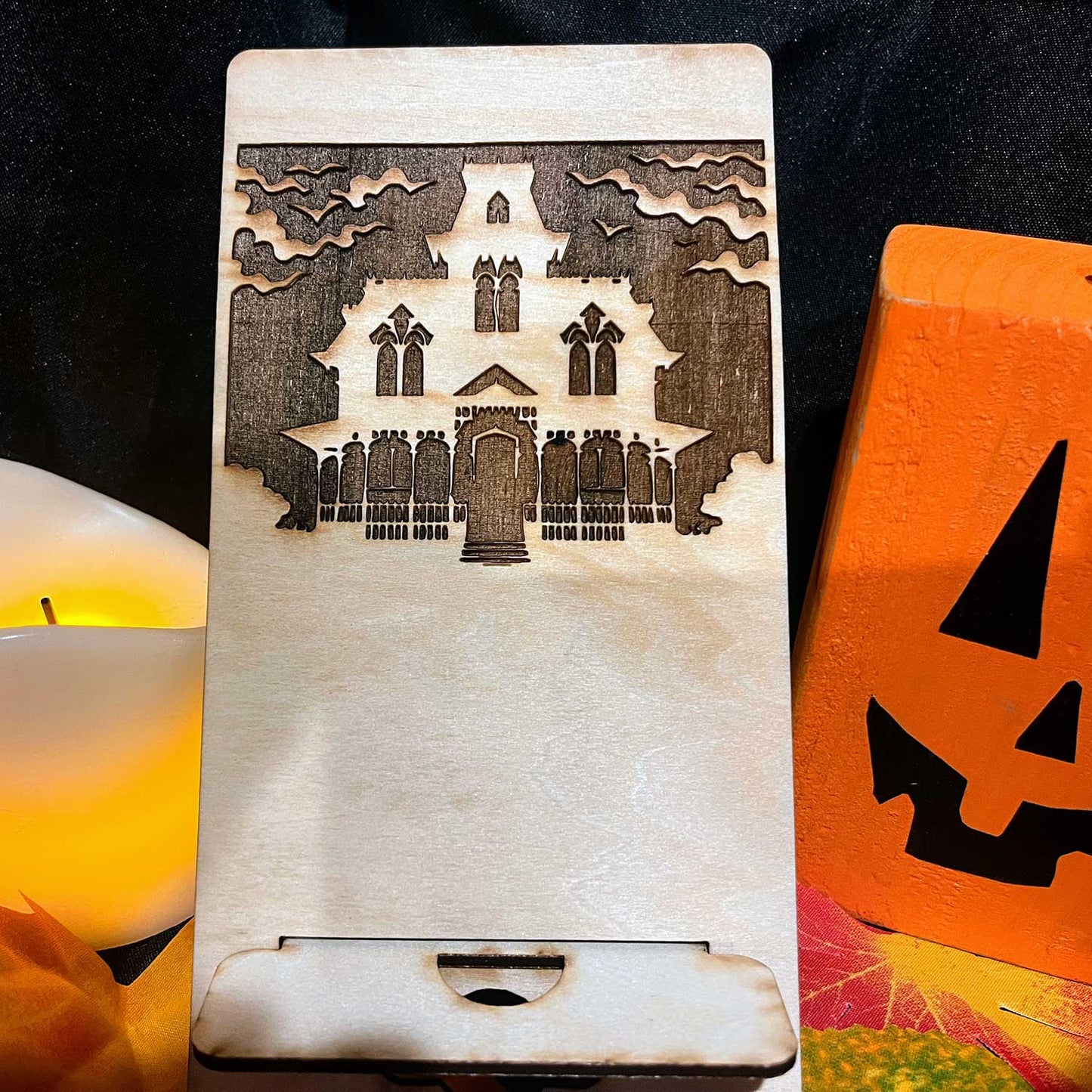 Haunted House Halloween Phone Stand