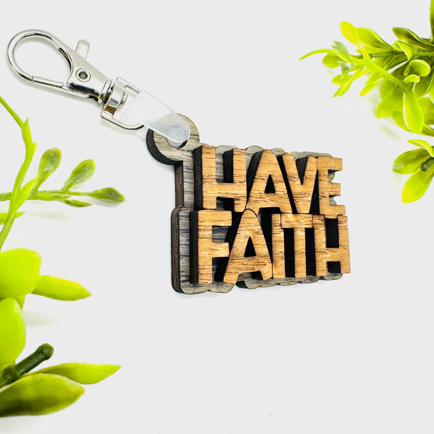 Have Faith 2-Layered Keychain Car Charm Ornament Bag Tag - Glowforge