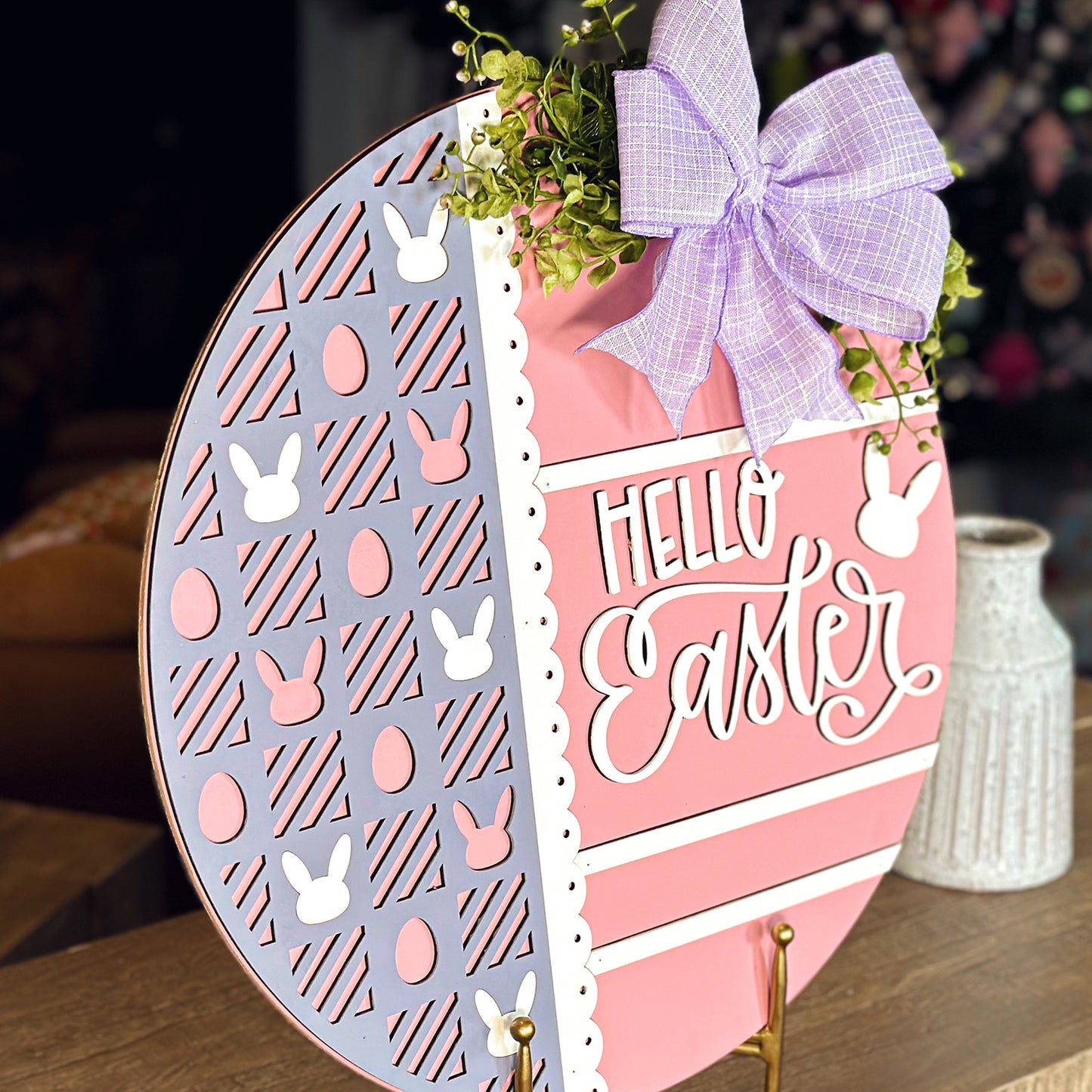 Hello Easter Bunny Door Hanger - Glowforge