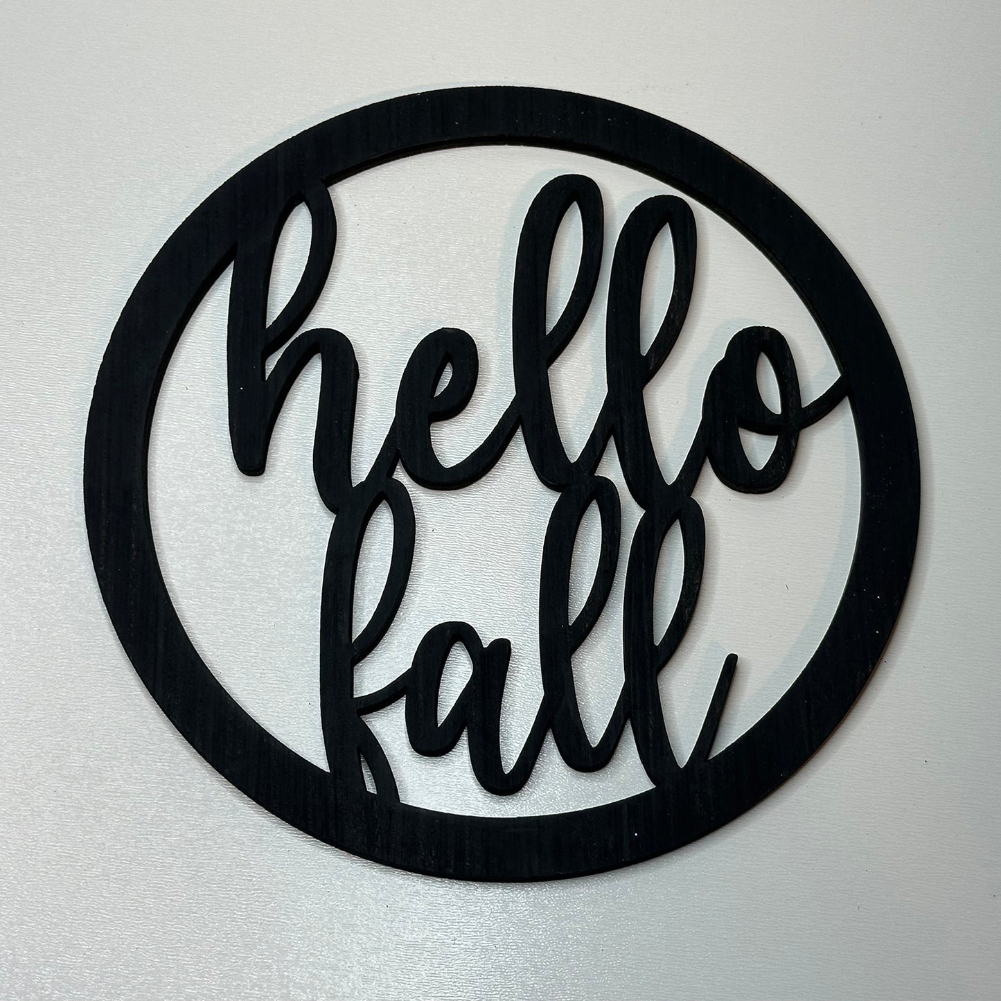 Hello Fall Round Door Sign - Glowforge