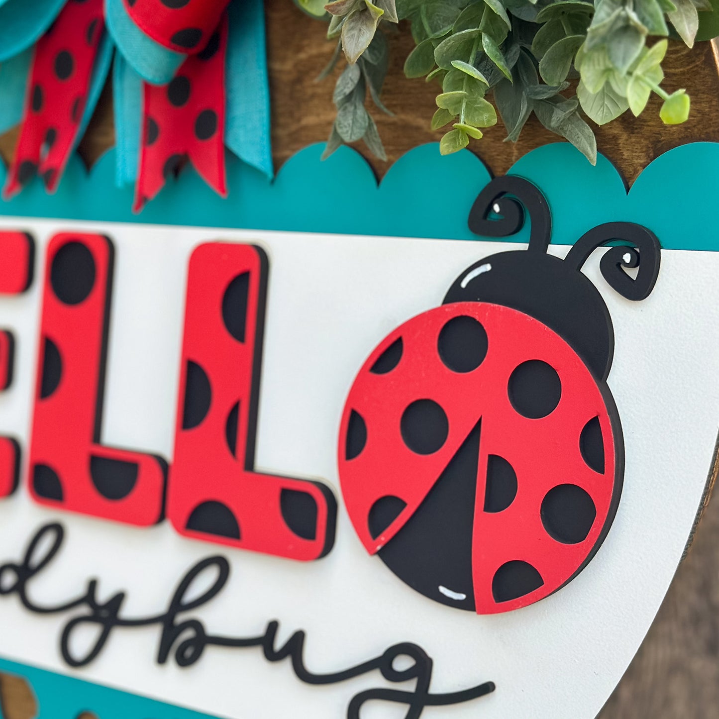 Hello Ladybug Layered Door Hanger - Glowforge