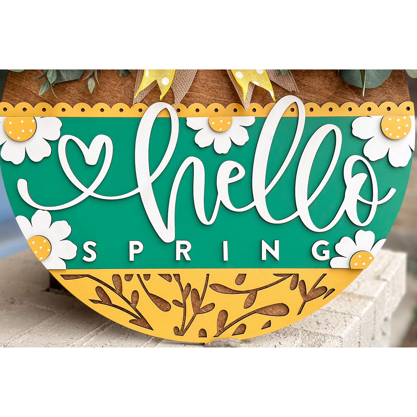 Hello Spring Floral Door Hanger - Glowforge