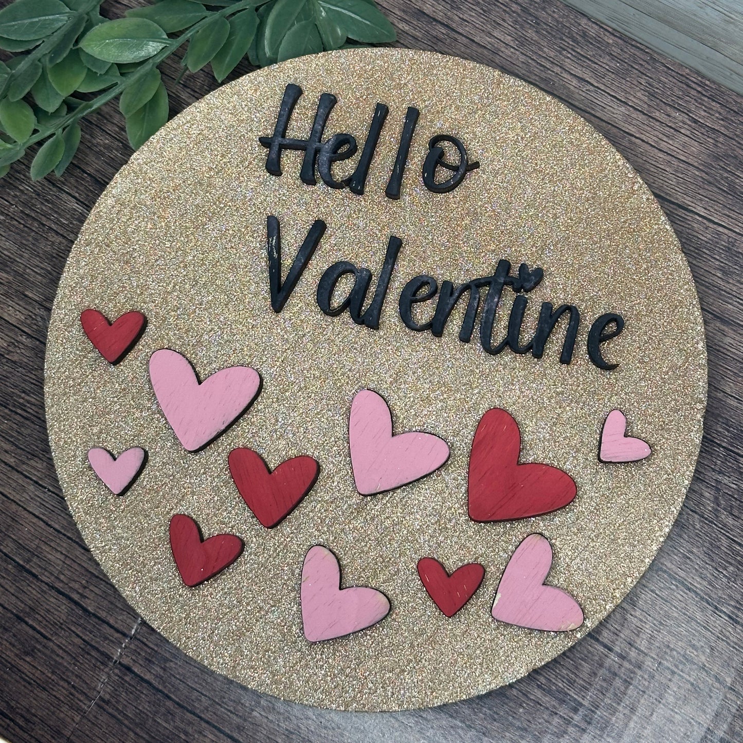 Hello Valentine with Hearts Valentine's Day Sign