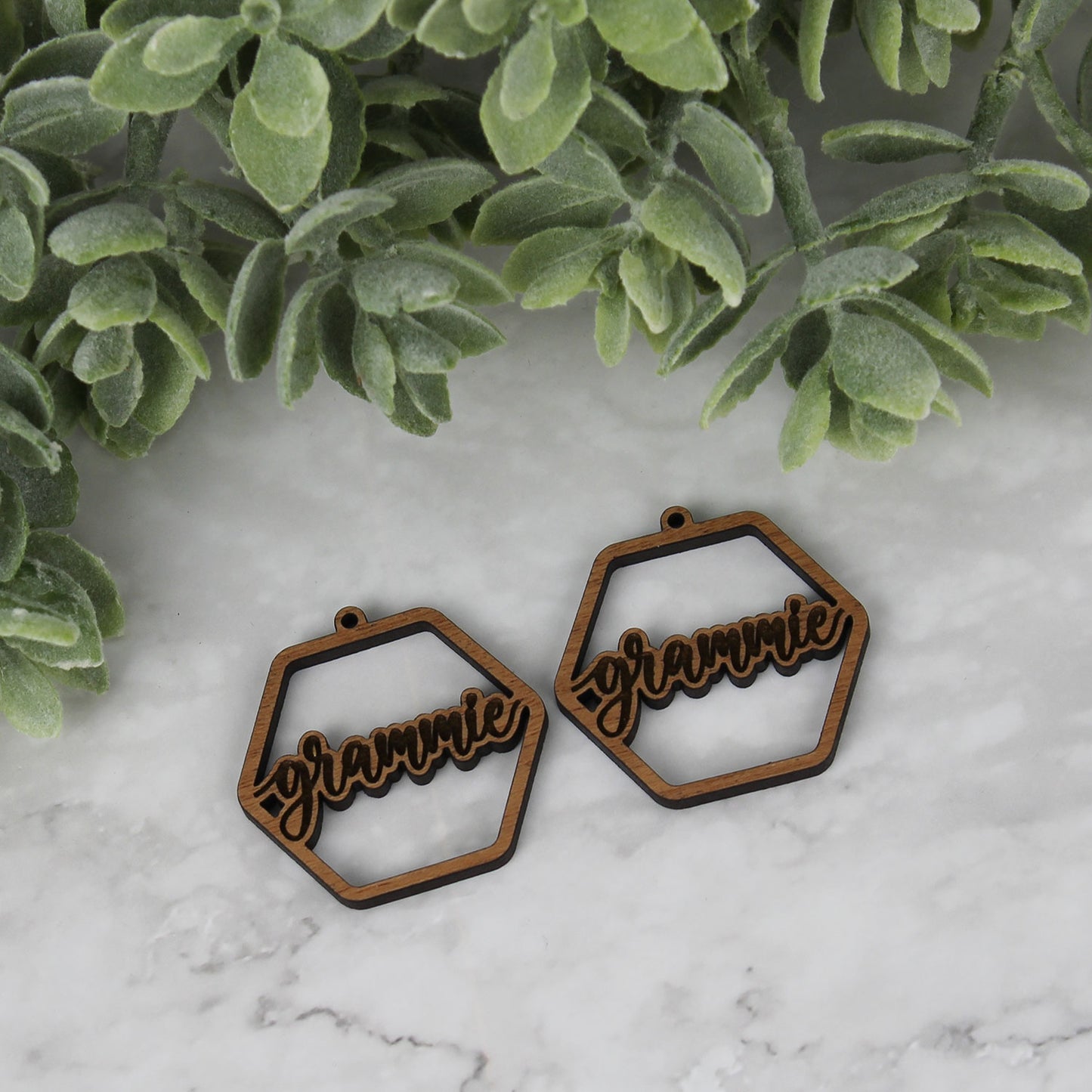 Hexagon Grammie Earrings - Mother's Day Earrings - Glowforge