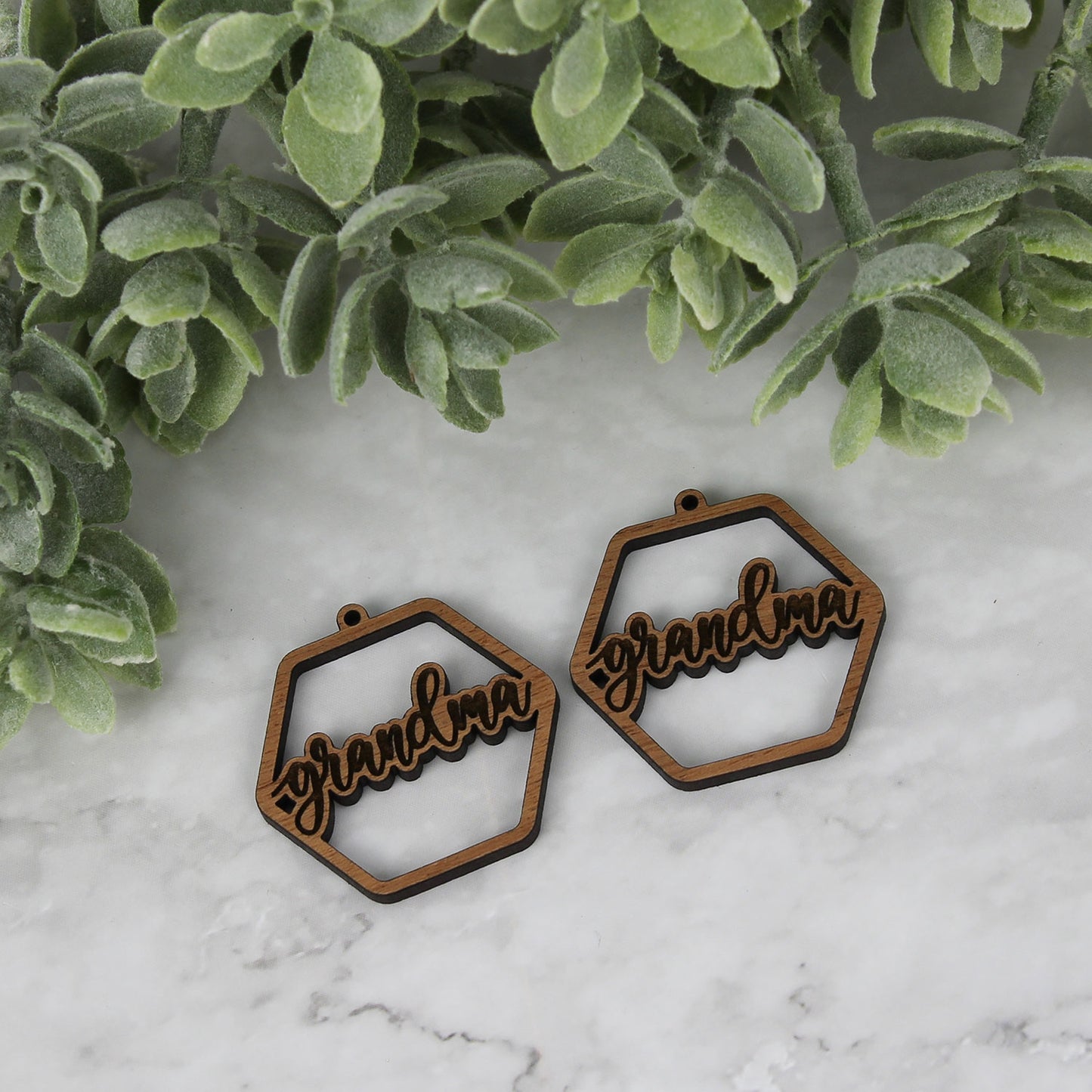 Hexagon Grandma Earrings - Mother's Day Earrings - Glowforge