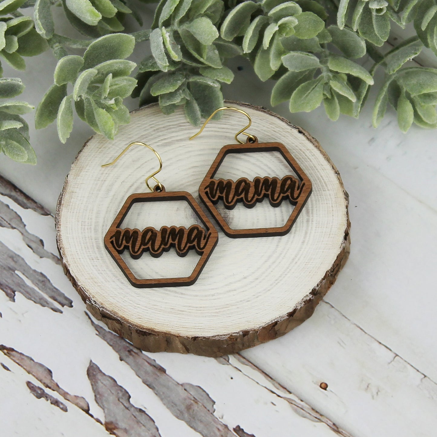 Hexagon Mama Earrings - Mother's Day Earrings (Set of 2)