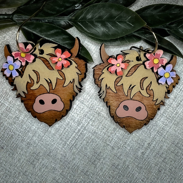 CWVHQ 2 Pair Cute Animal Cat & Cow Drop Earrings - Acrylic Statement Dangle Earrings For Women, Unique Gift - View #4