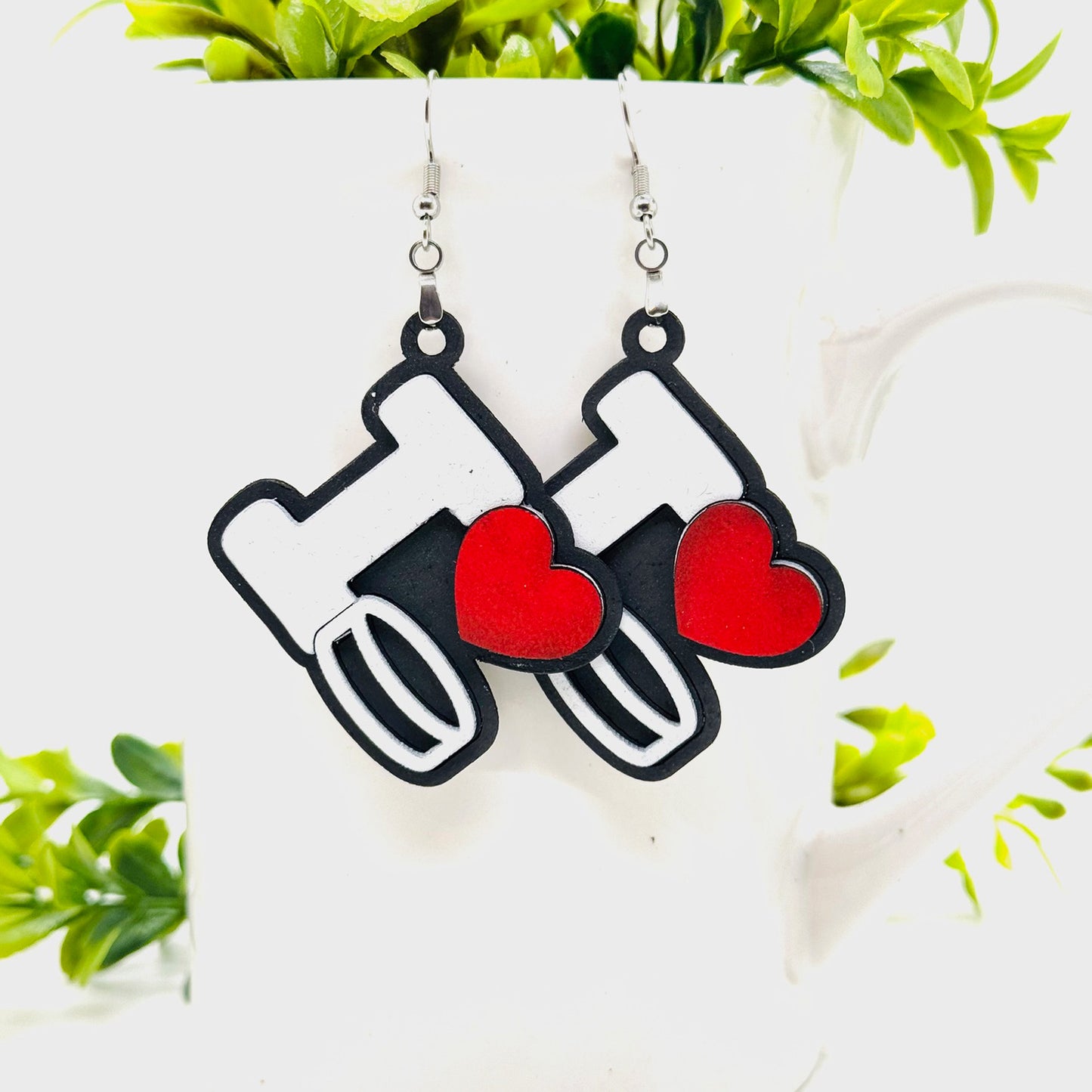 Hockey I Love Sports Earrings - Team Spirit Game Day Jewelry