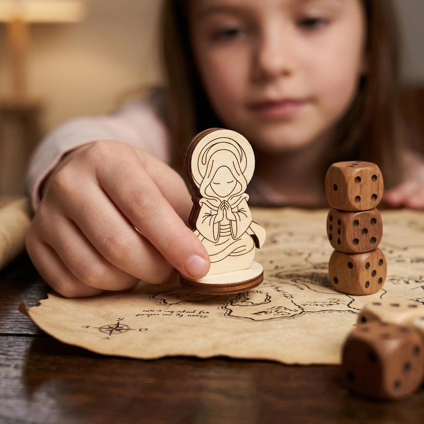 Holy Monk Figurine - Fantasy Cleric, Priest, Martial Arts Sage RPG Character - Glowforge