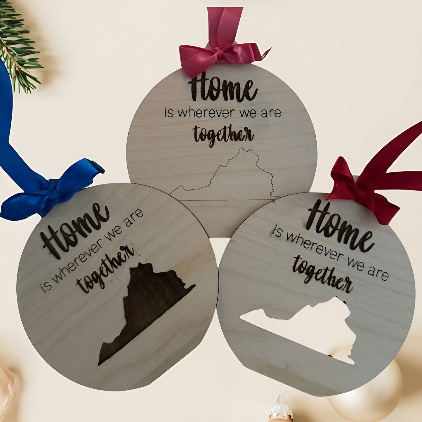 Home Together Ornament - Virginia (Set of 3) - Glowforge