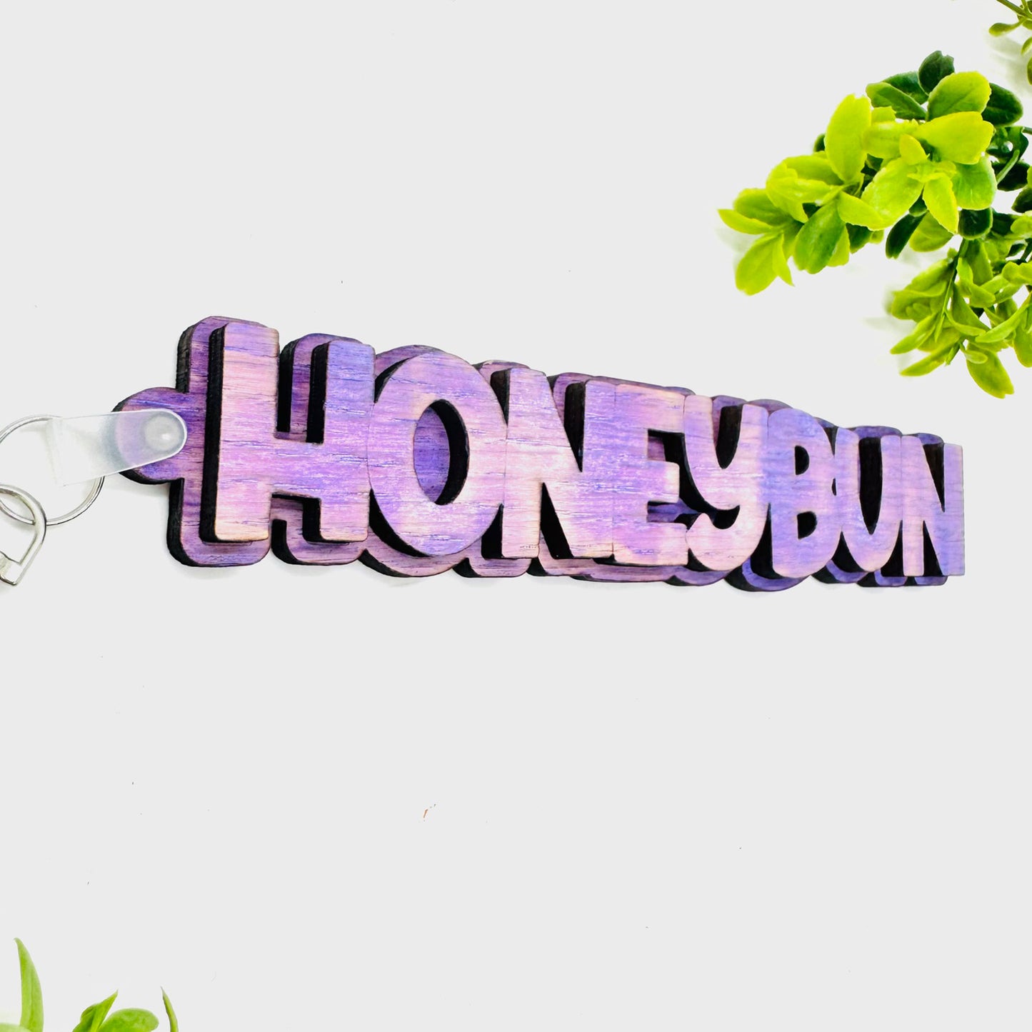 HONEYBUN Layered Word Keychain - Glowforge