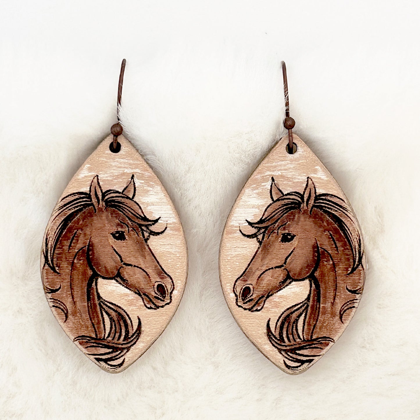 Horse Animal Dangle Earrings - Glowforge