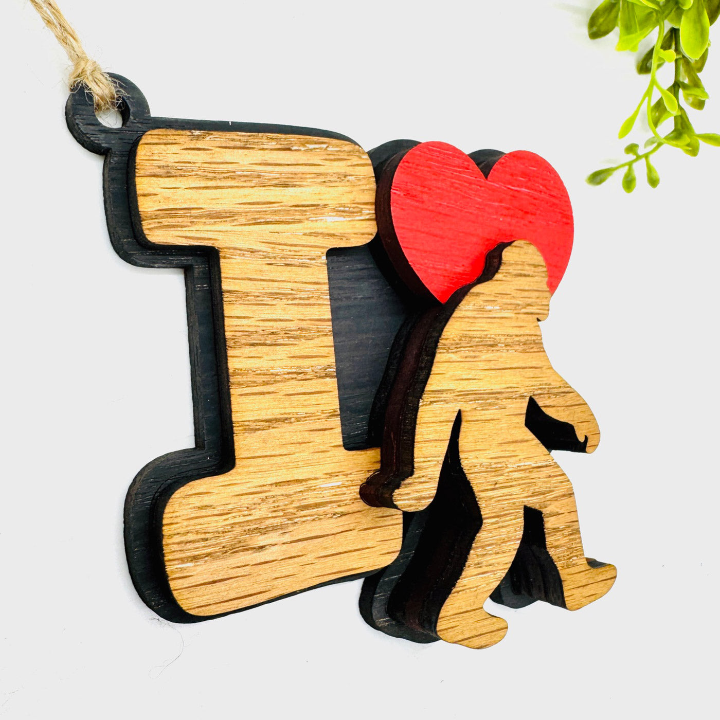 I Love Bigfoot 4-Layer Keychain Bag Tag Car Charm - Glowforge