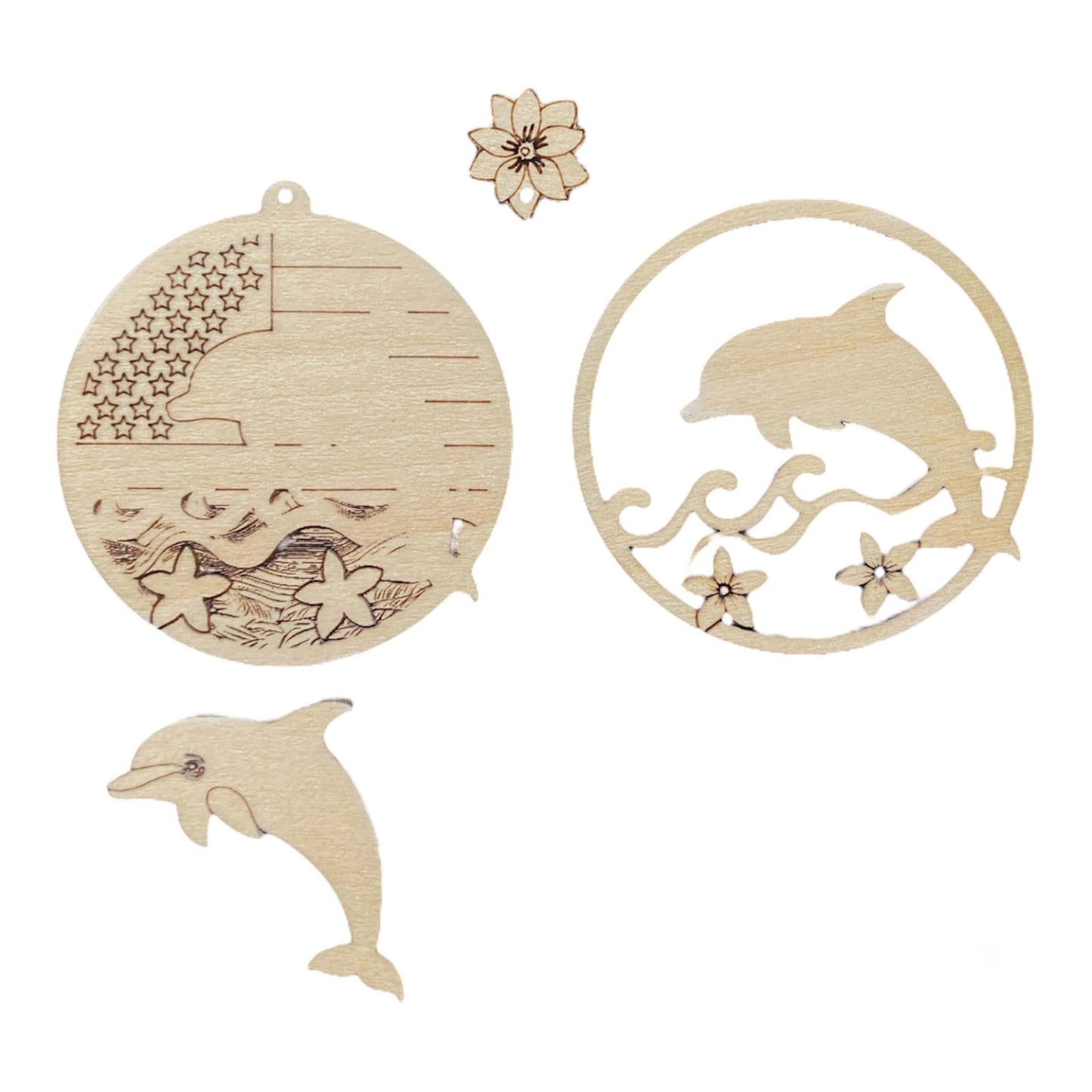 Independence Day Layered Dolphin Earrings