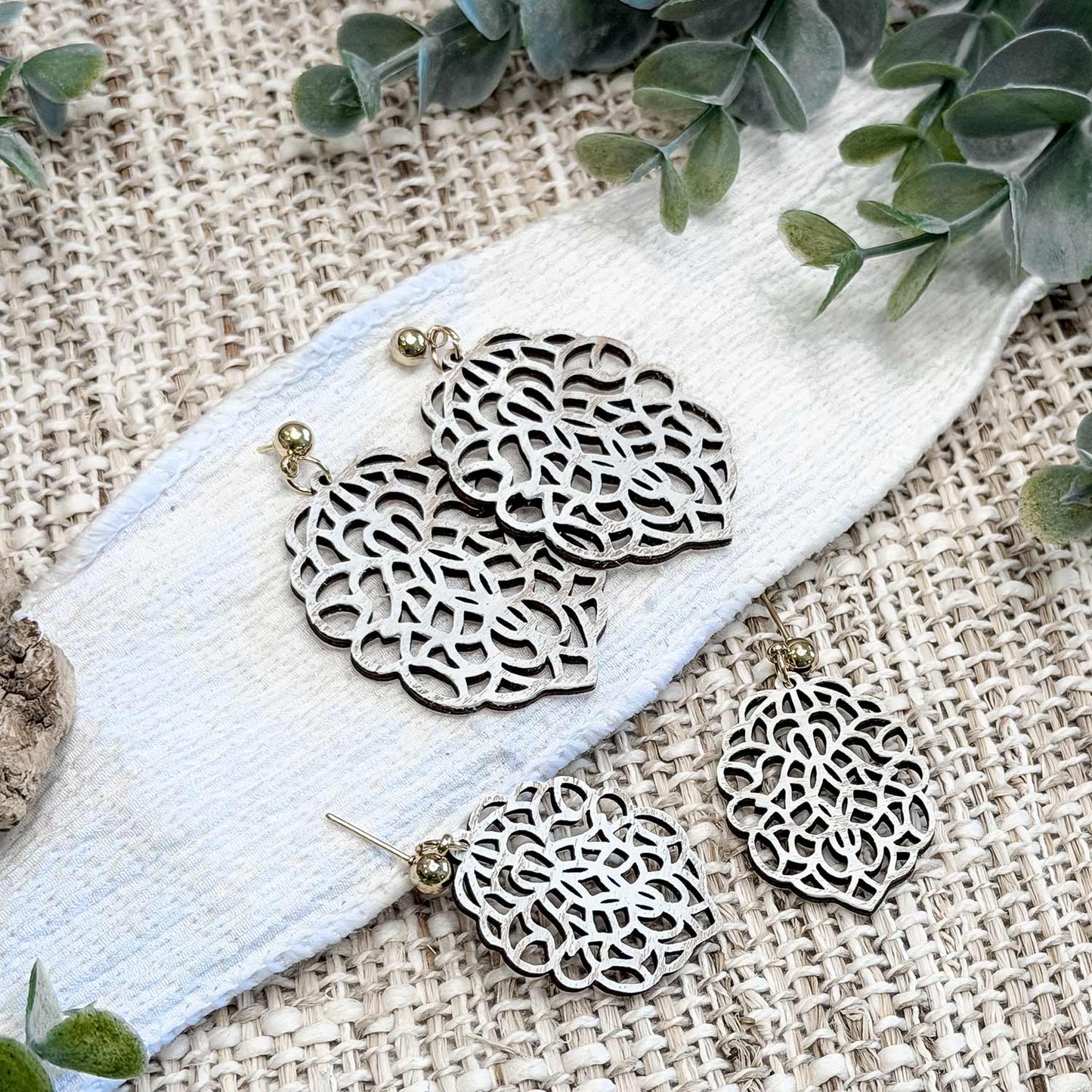Intricate Floral Earrings (Set of 2) - Glowforge