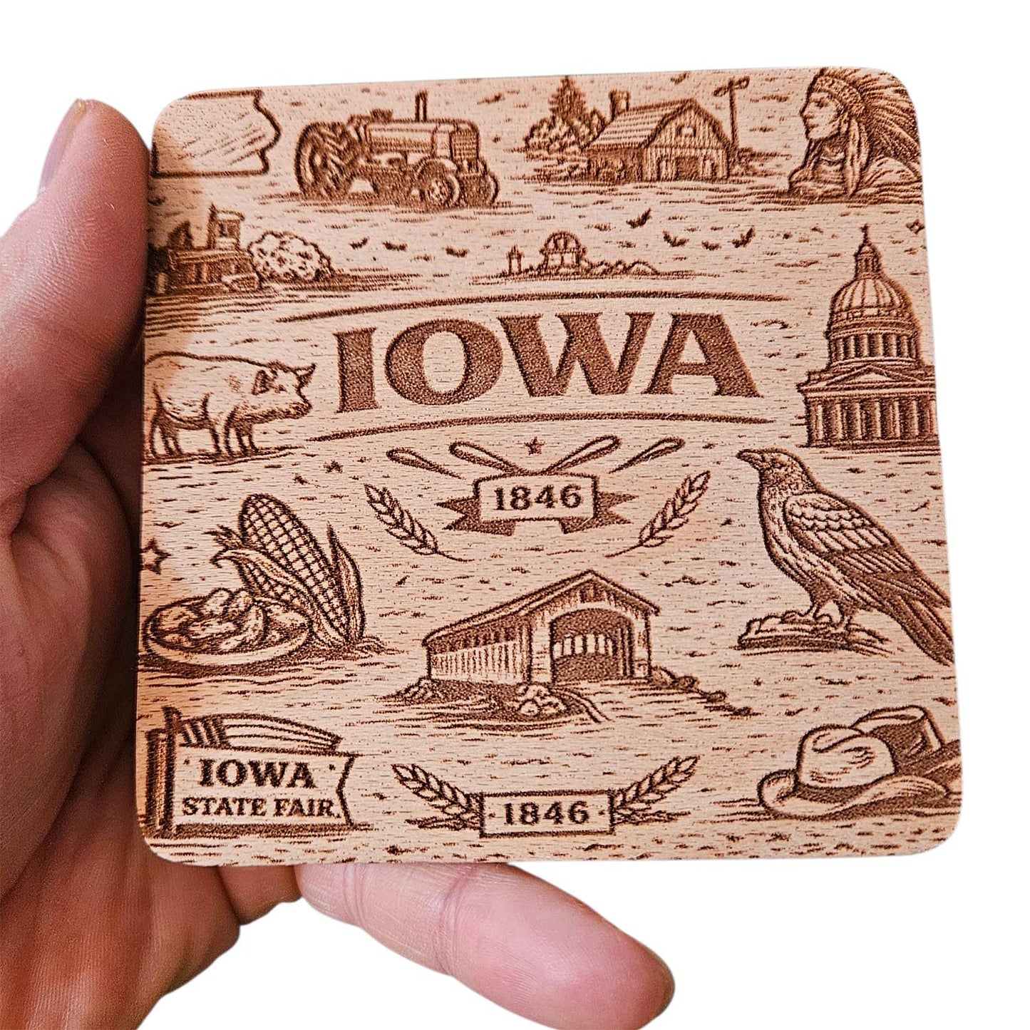 Iowa Coaster Design - Glowforge