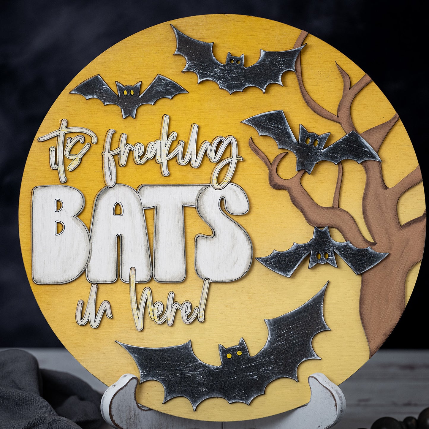 It's Frickin' Bats In Here Door Hanger - Glowforge