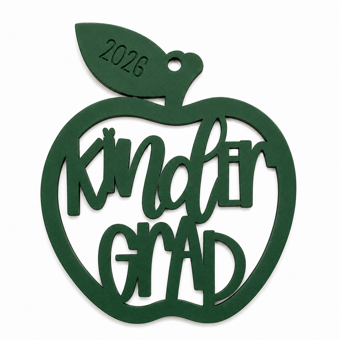Kindergarten Grad Apple Ornament with Year Engraving - Glowforge