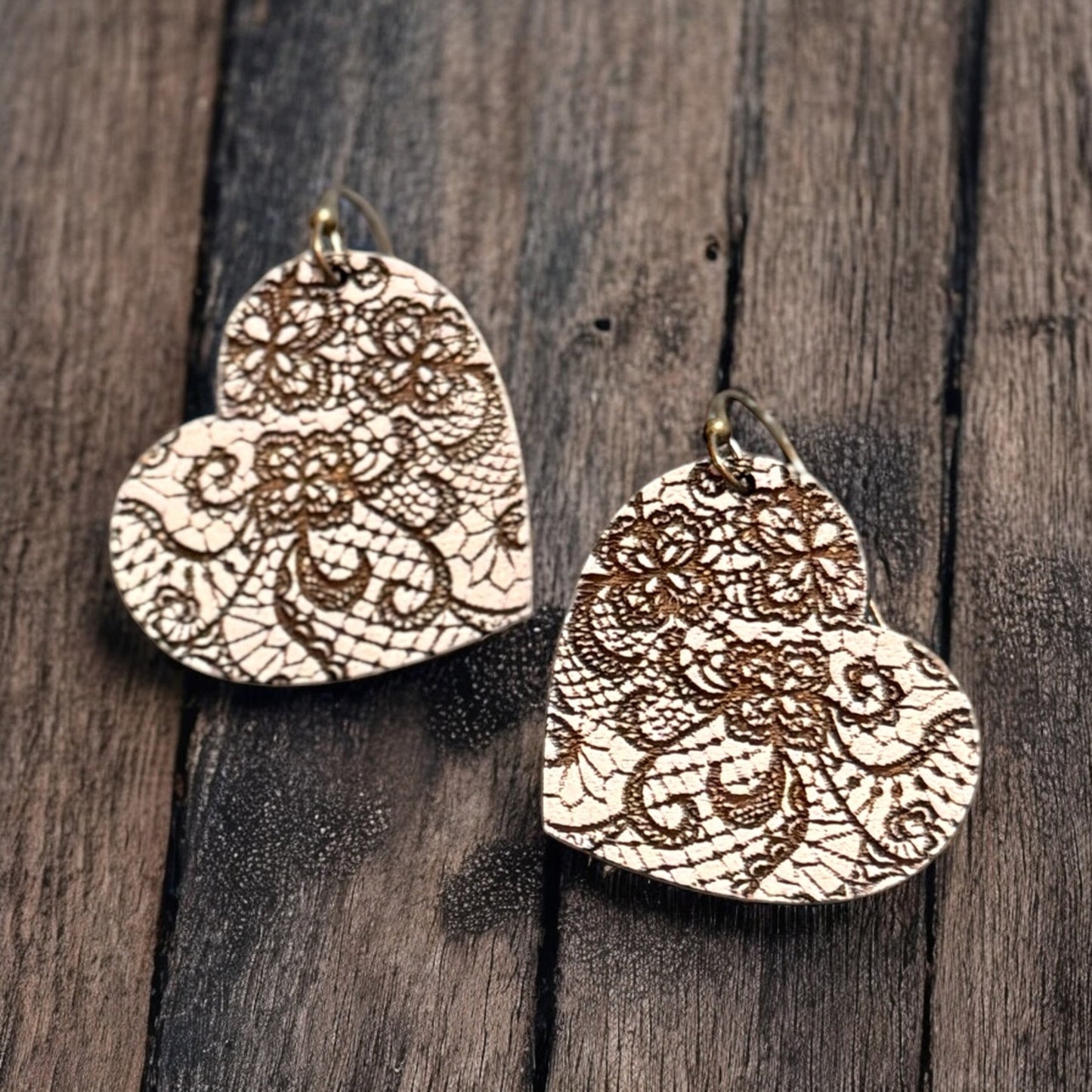 Lace Heart Earrings - Glowforge