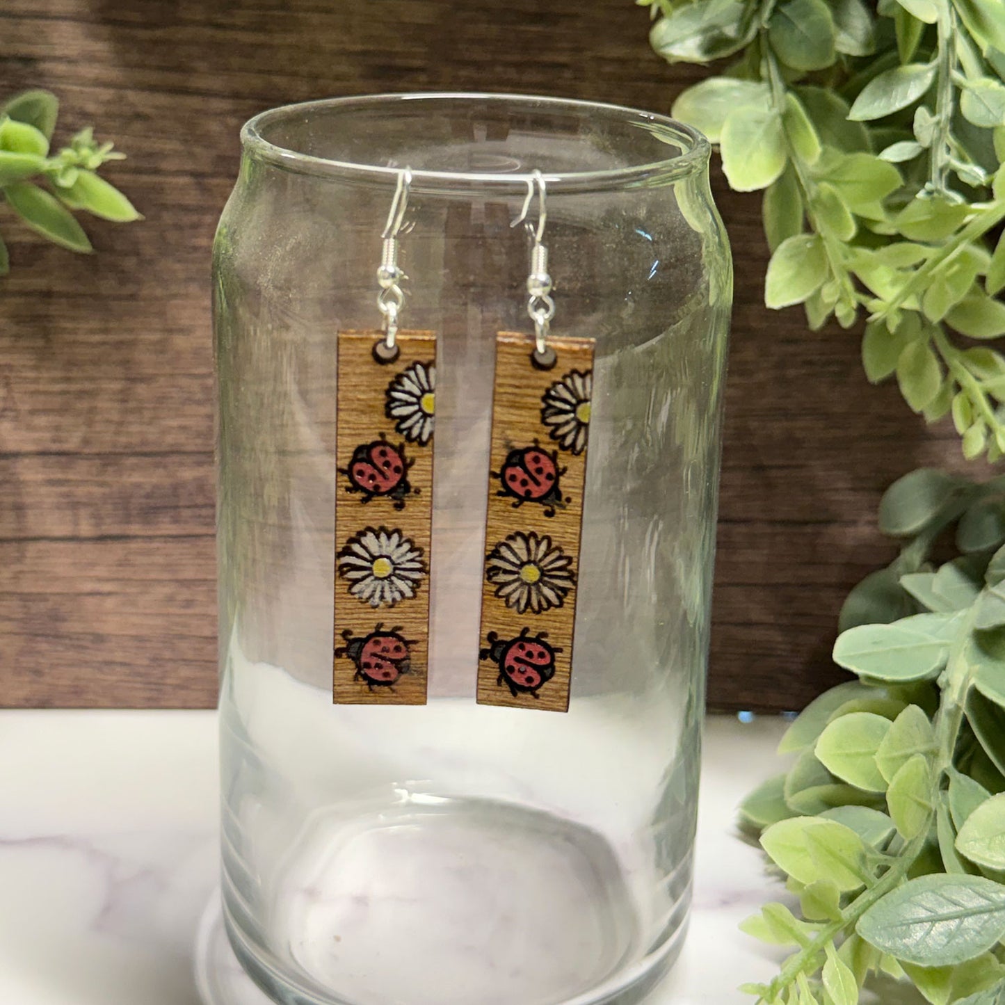 Ladybug Bar Dangle Earrings (Set of 2) - Glowforge