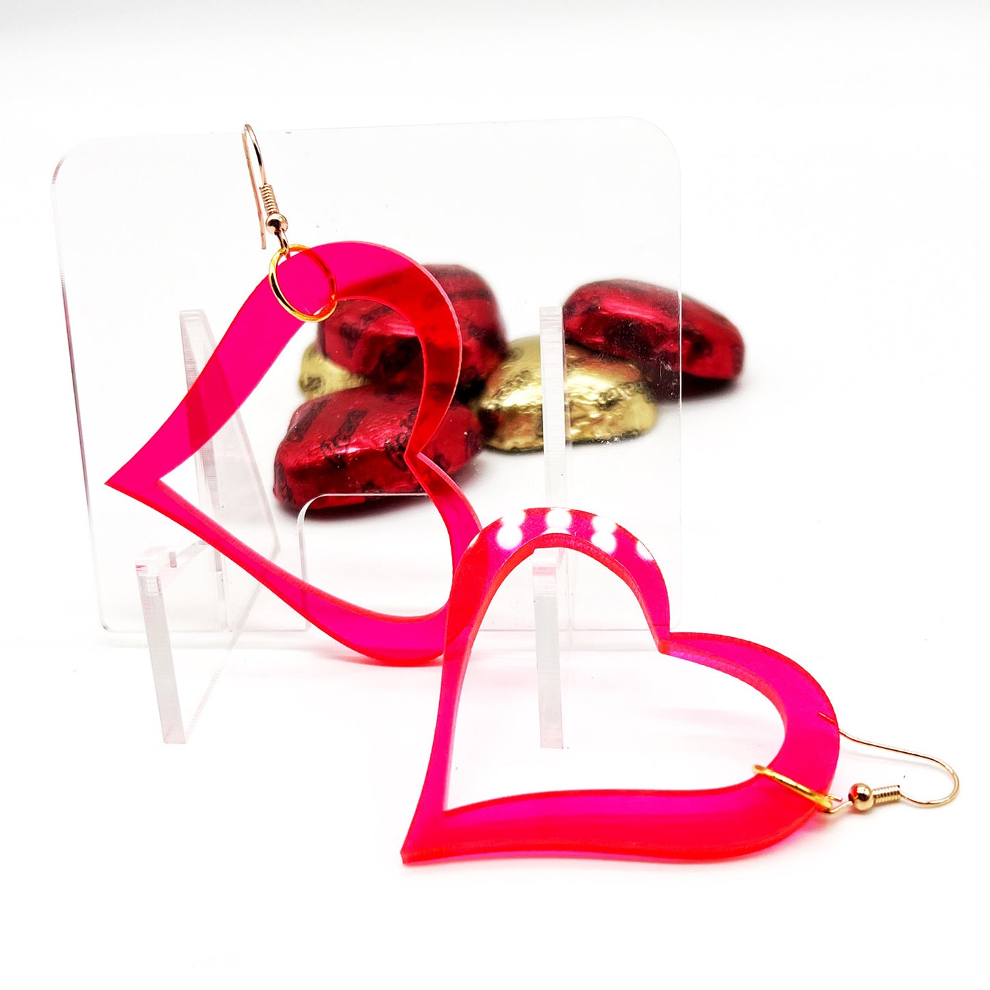 Large Funky Heart Earrings