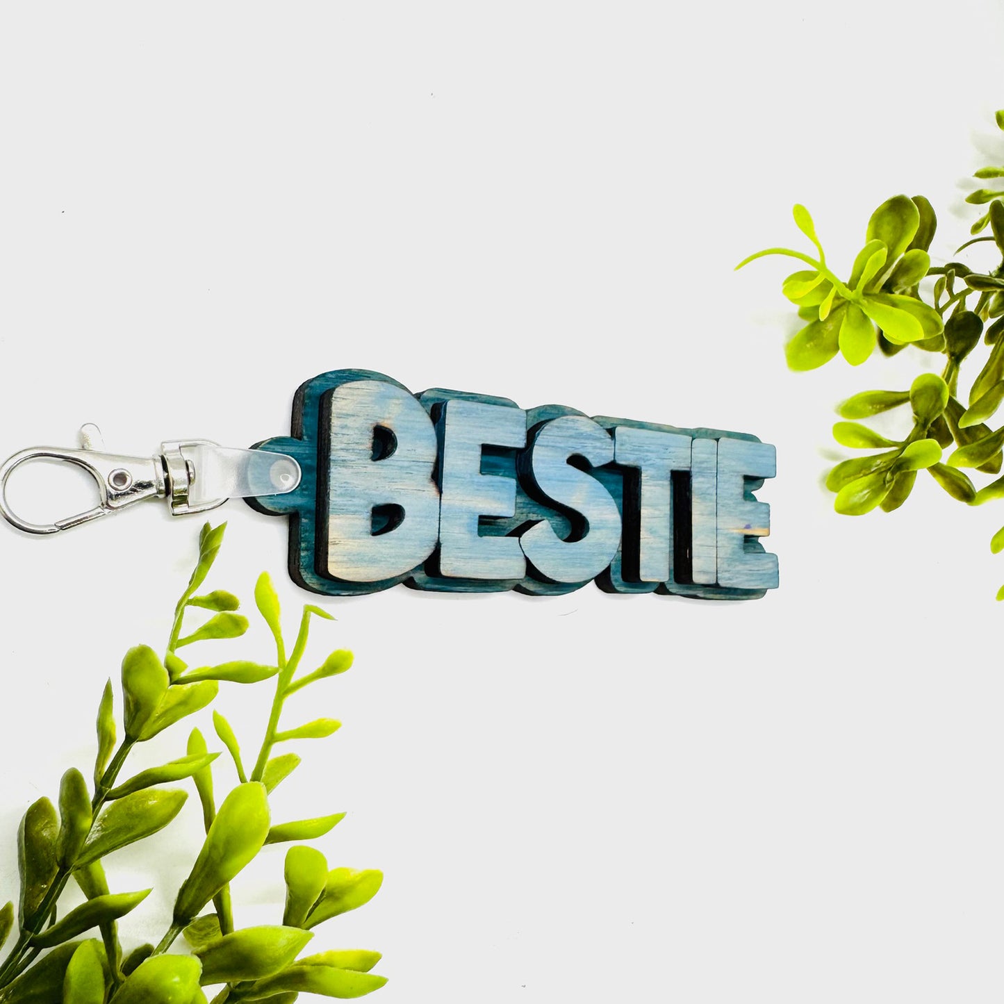 Layered BESTIE Word Keychain - Glowforge