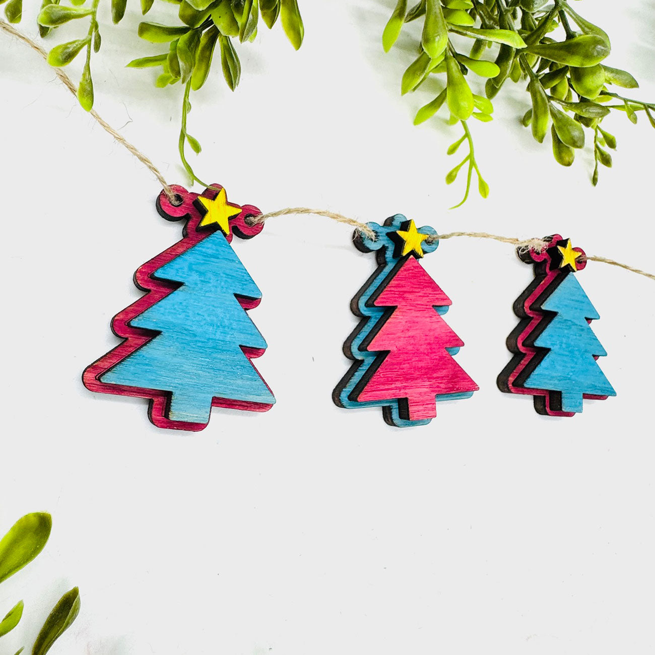 Layered Christmas Tree Garland #8 - Glowforge