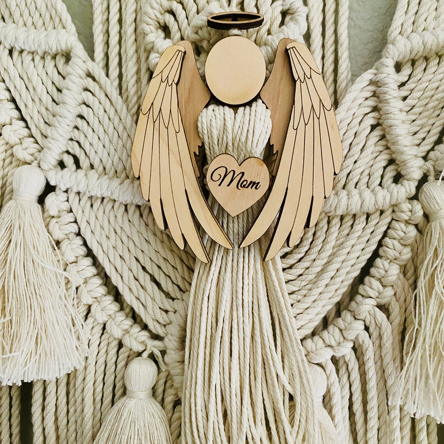 Layered Customizable Angel Christmas Ornament / Stocking Tags / Gift Tag - Glowforge