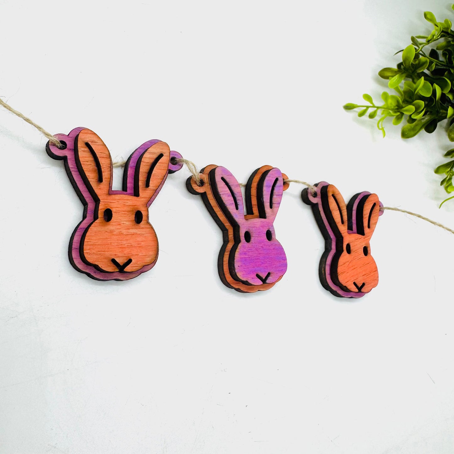 Layered Easter Bunny Garland Banner - Spring Decor Bunny Banner #2 - Glowforge