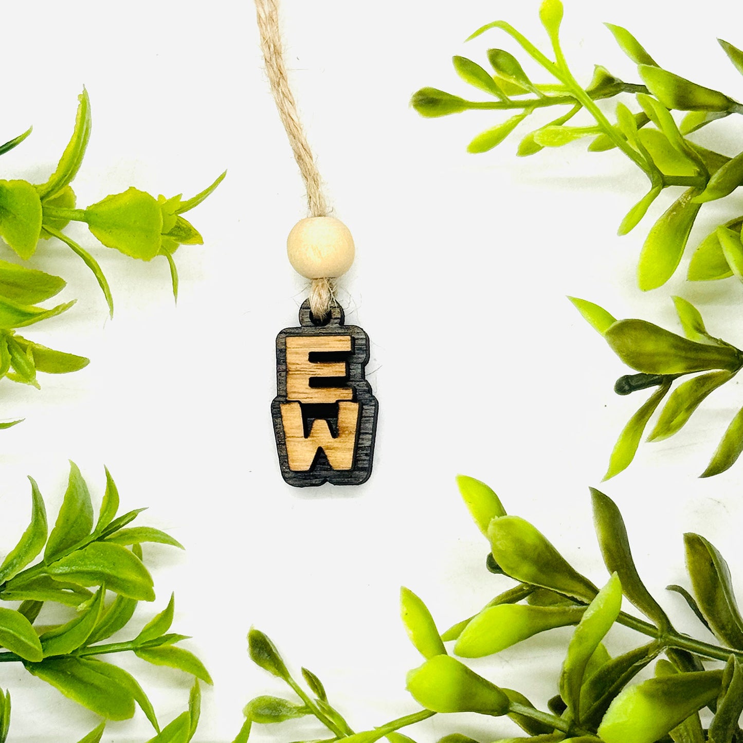 Layered EW Stacked Word Car Charm- Funny Hanging Car Accessory - Glowforge