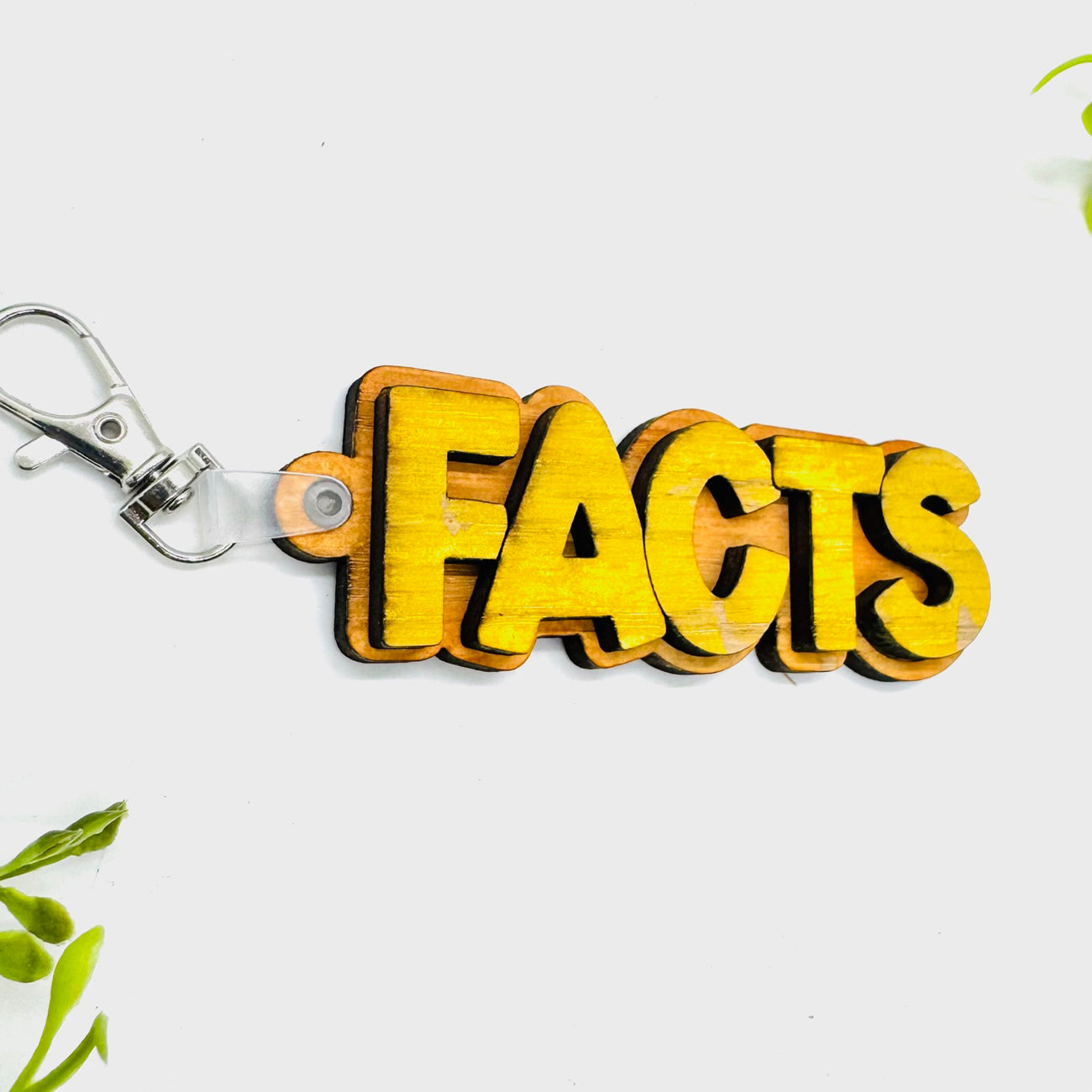 Layered FACTS Word Keychain - Glowforge