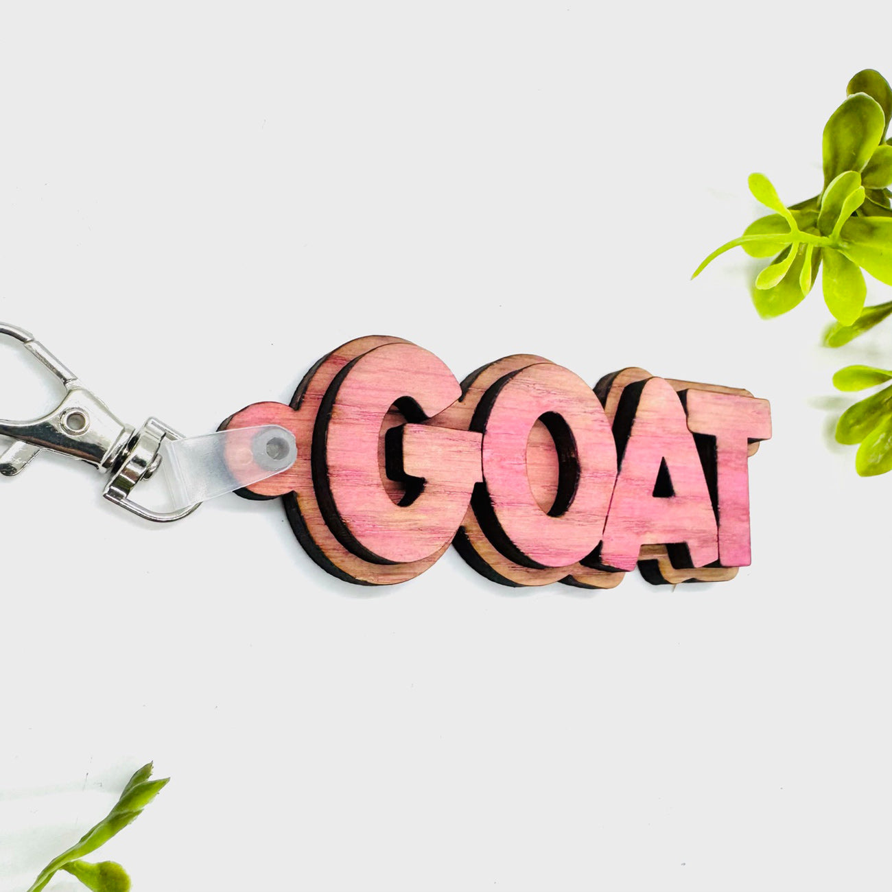 Layered GOAT Word Keychain - Glowforge