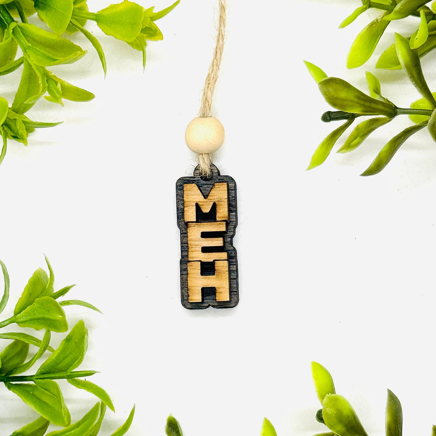 Layered MEH Stacked Word Car Charm - Funny Hanging Car Accessory - Glowforge