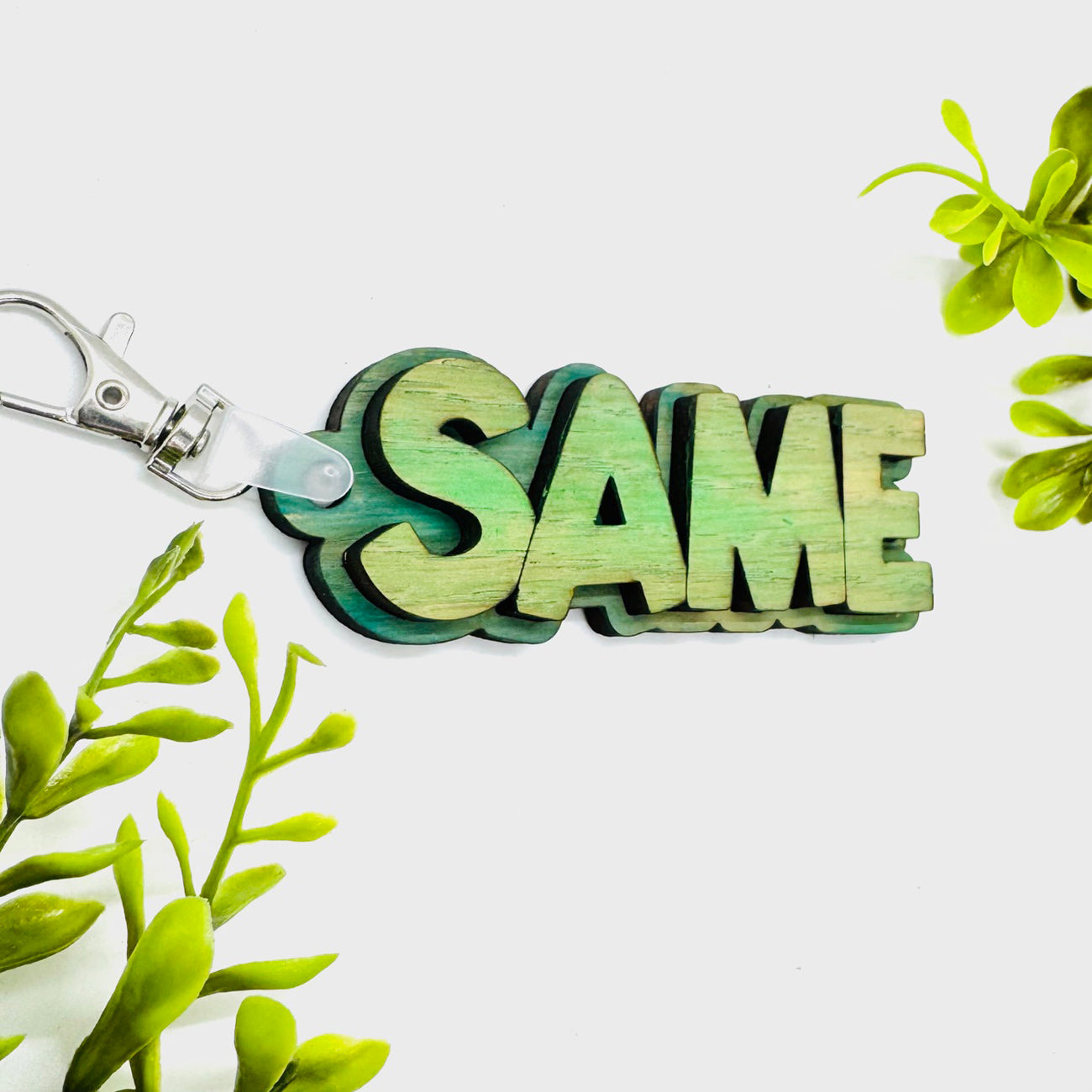Layered SAME Word Keychain - Glowforge